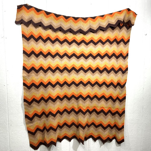 Coperta zigzag vintage fatta - a,